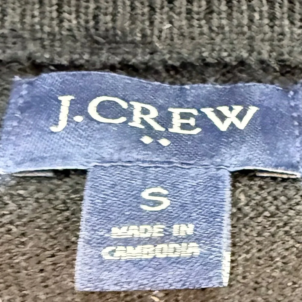 J. Crew Mens Merino Wool Blend Crewneck Sweater Black Small Preppy Fall Casual